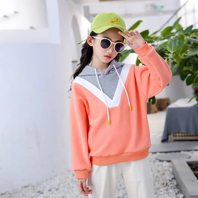 

2019 Girls Hoodies Clothes Children Fall Winter Thick Sweatshirts 5-13Years Old Girl Casual Sweater Kids Plus Velvet Top Costume