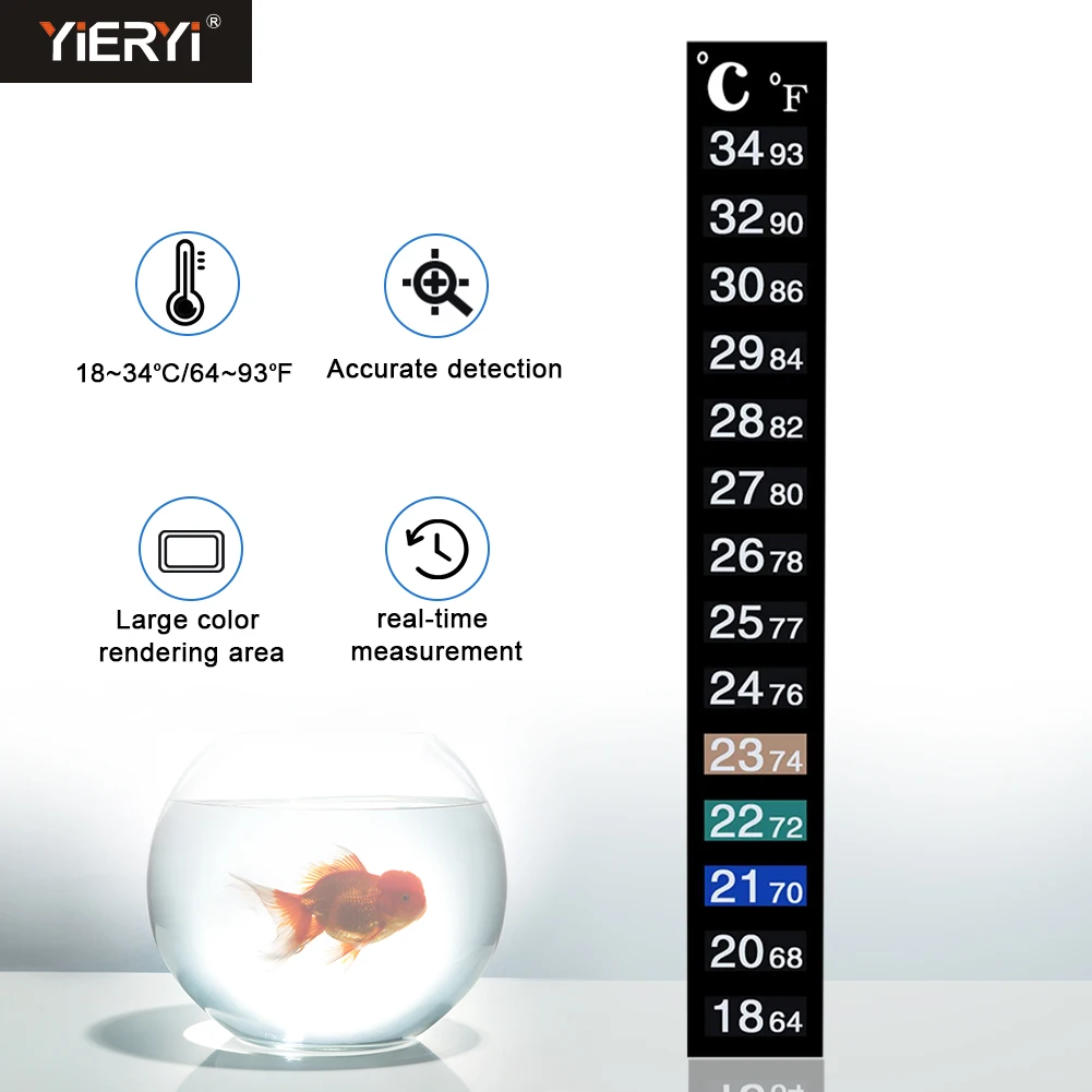 10 X Stick-On Aquarium Fish Tank Digital Thermometer Temperature Sticker Pet Lot 