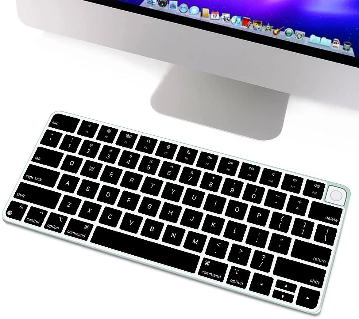Keyboard Cover for 2021 Newest Apple iMac 24 Inch Magic Keyboard with Touch ID Model A2449 Keyboard Cover Skin Protector Ombre Mint 2021 iMac 24 M1 Chip Magic Keyobard A2450 Accessories