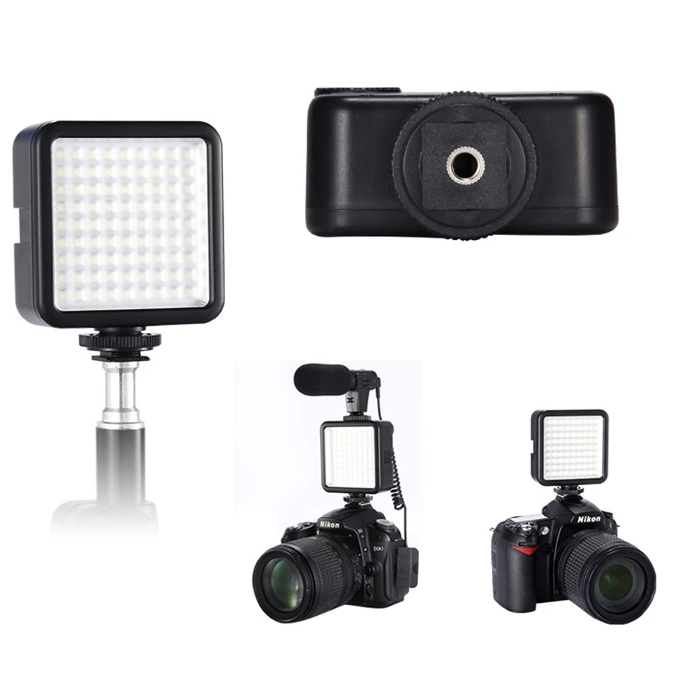 

64 LED Photo Video Light Lamp On Camera Hot Shoe LED Lighting for Iphone Camcorder Live Stream Photography Lighting Photo Studio