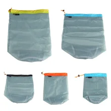 Сверхлегкий шнурок сетки материал мешок сумка для хранения Чехол для стирки Сумка Одежда Органайзер для тавеллинга для похода и кемпинга альпинизма