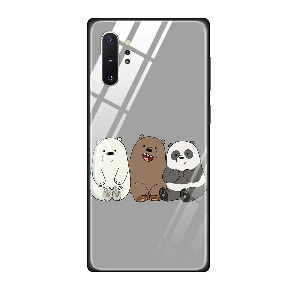 Закаленное Стекло чехол для телефона чехол для Samsung Galaxy S10 S10E S9 S8 Note 9 10 105G Plus A50 A30 ТПУ мягкий чехол с мы вся правда о медведях - Цвет: T17