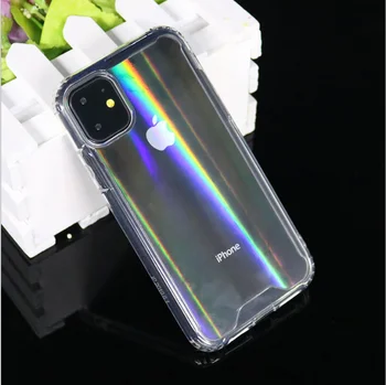 

100Pcs/Lot for iphone 11 case is suitable for iphone 11 gradient acrylic electroplated Aurora laser case