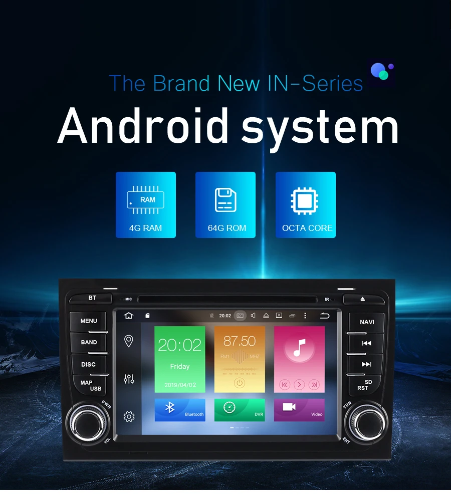 Cheap Android 9.0 car Radio DVD Multimedia player for Audi A4 S4 2002-2008 Auto Audio Bluetooth GPS stereo Video Navigation 0