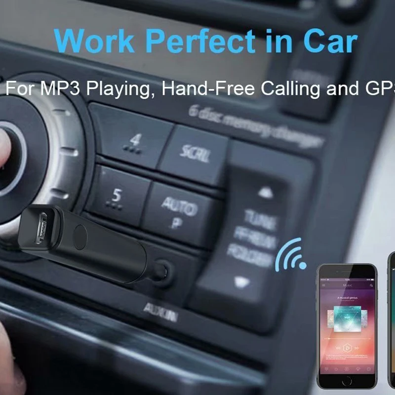 Bluetooth приемник автомобильный комплект стерео аудио Музыка Aux беспроводной мини 3,5 мм адаптер Handsfree авто для автомобиля для наушников телефона