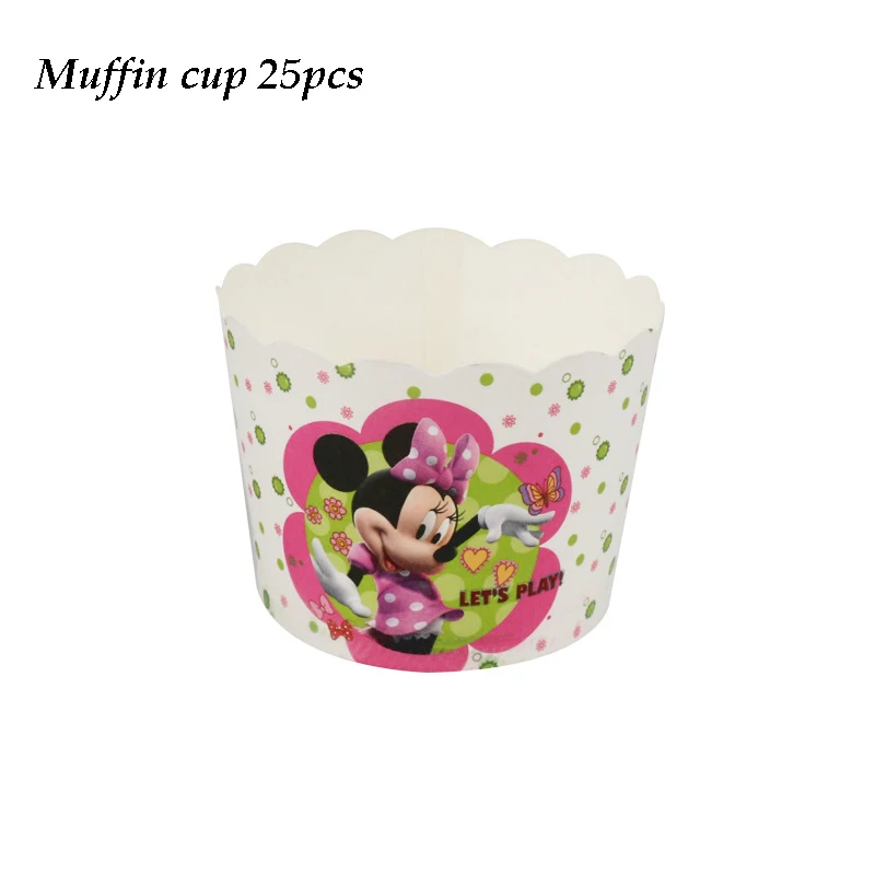 muffin cup 25pcs Минни Маус День Рождения украшения детские одноразовые скатерти чашки тарелки подарок пользу красная посуда baby shower событие девушка - Цвет: muffin cup 25pcs