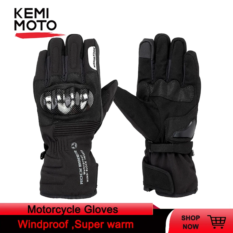 

Winter Motorcycle Gloves Waterproof Warm Touch Screen Anti-Slip Motorbike Riding Gloves Carbon Protective For Tmax For Tmax 530