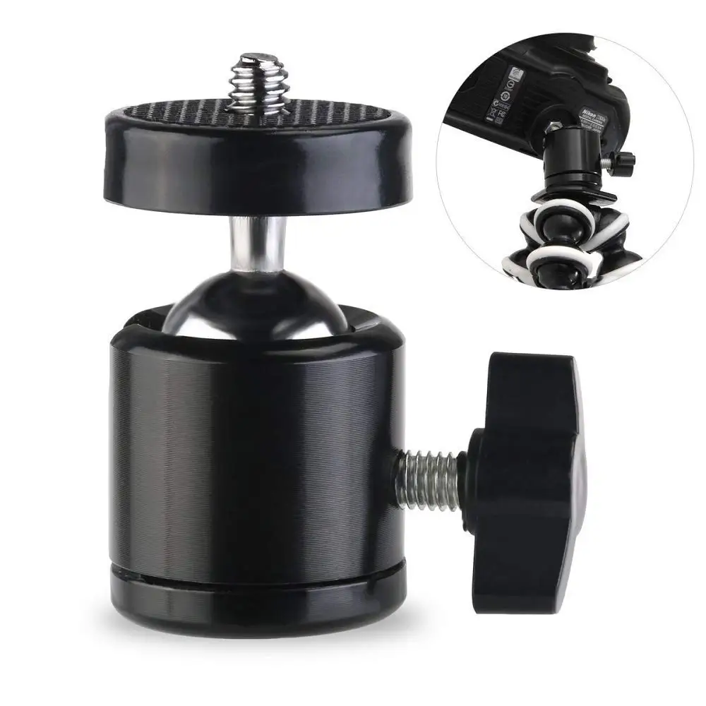 Live Ball Head Universal Ball Type Metal Small Yuntai for DSLR Camera Tripod Ring Lamp Digital SLR Cradle Metal Mini Cradle