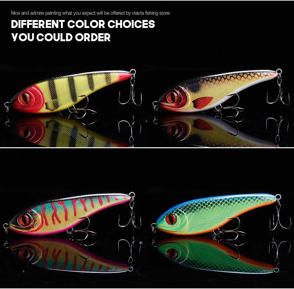 VTAVTA 12cm 49g Jerkbait Lure Sinking Wobblers VIB Ice Fishing Lures Hard Bait Swimbait Sea Fishing Tackle Lure Pike Wobbler 015