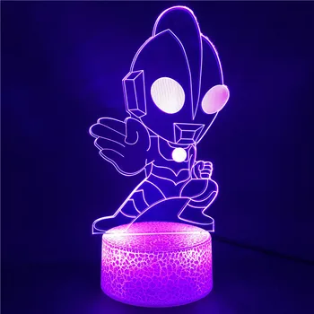 

Cartoon Characters Q Version Ultraman 3D Lamp Base Best Reward for Teenager Multi-color with Remote Usb Clock Base Table Light