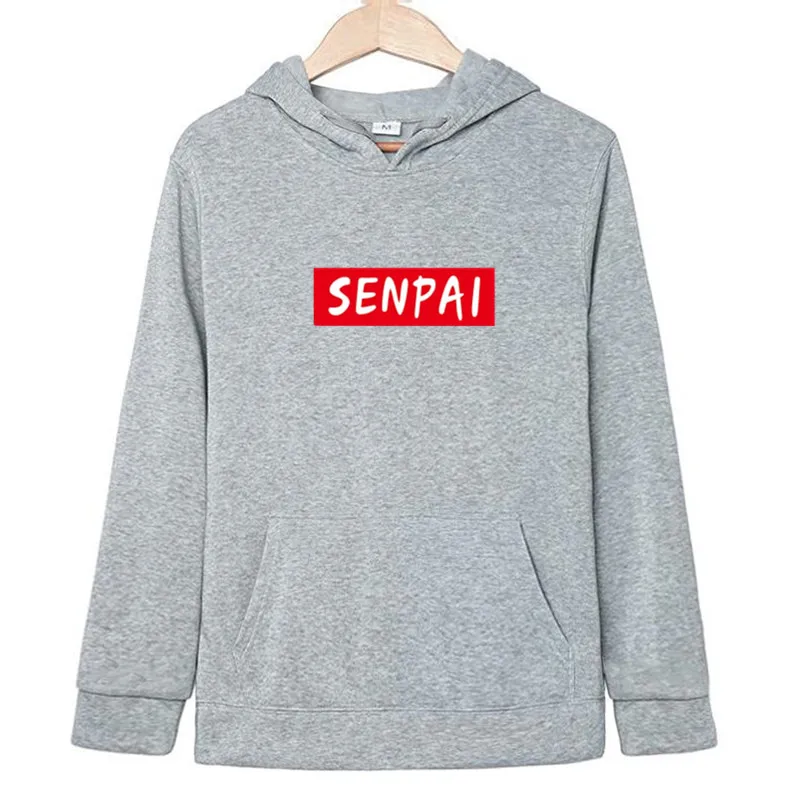 Light gray 1 Зимние мужские Senpai аниме девушка нерди дизайн печати флисовые толстовки спортивные свитера осень унисекс забавное чёрное худи Зимняя мужская одежда - Цвет: Light gray 1