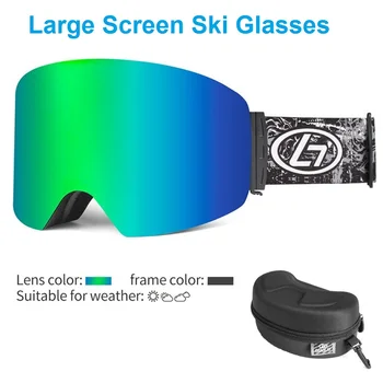 

UV400 Anti-fog Double Layers Ski Goggles Big Lens Ski Mask Glasses Skiing Snow Snowboard Eyewear Goggles for Men & Women