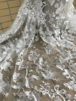

Nigerian french net Lace Sophia-30.8810 Embroidered Cord Lace Fabric with full beads for bridal dress