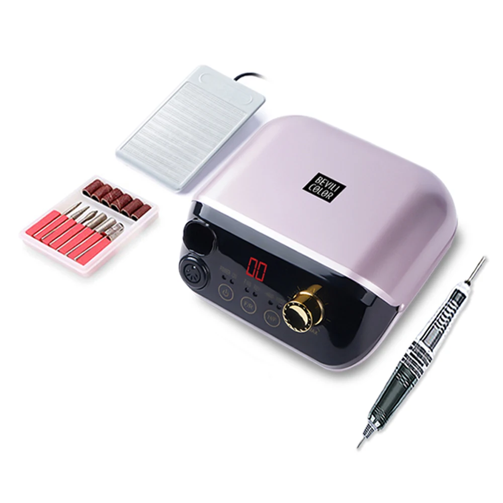 

35000RPM Electric Nail File Machine Manicure Nail Drill With Grinding Head Foot Switch Nail Art Gel Remove Tool Nail Drill Bits