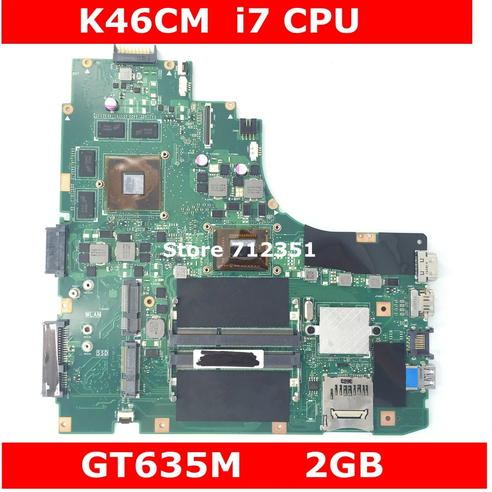Материнская плата K46CM W/i7 CPU GT635M 2GB REV 2 0 для ASUS K46CB S46C A46C A46CM ноутбука 100%