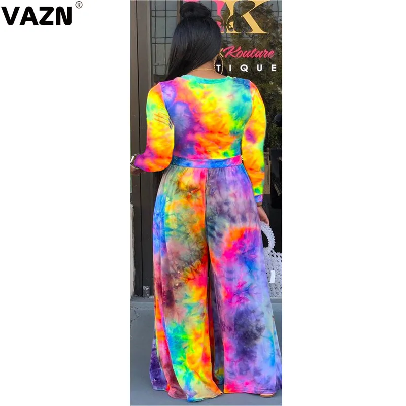 VAZN TH3369 новые сексуальные высококачественные комбинезоны для молодых девушек с длинным рукавом, женские шифоновые длинные широкие комбинезоны