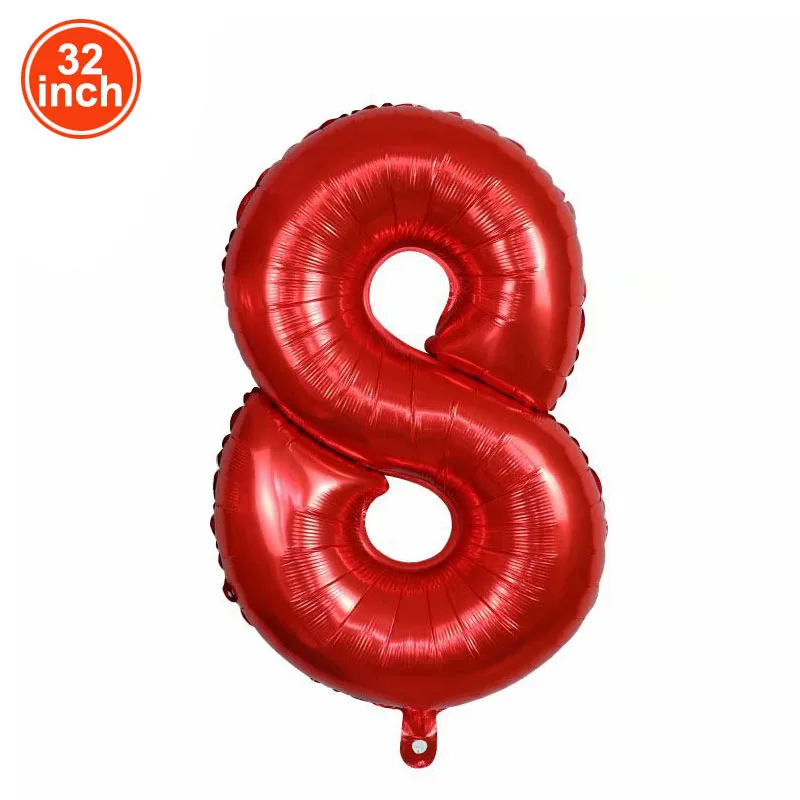 Number 8 Balloon 8 Digit Balloons Eight Blue Figure Green Globe 8th Birthday Big Large Red Rose Golden Black Colorful 32 inch