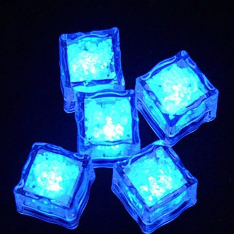 1/на свадьбу, 12 шт. Сделай Сам со светодиодной лампой cube/цветной сенсорный датчик Ночной свет/светодиодный вспышка кубика льда s - Цвет: 1pcs blue