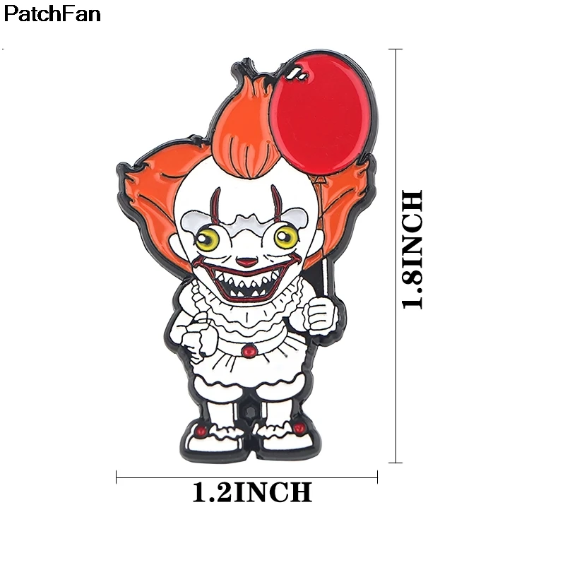 20 шт./лот Patchfan Стивен Кинг это фильм ужасов клоун цинк булавки для галстука броши для рюкзака, одежды для мужчин и женщин значок медаль A2561