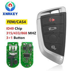 XNRKEY – clé télécommande à 4 boutons, transpondeur ID49/PCF7953, 315/433/868Mhz, système automatique intelligent, pour BMW X3 X5 X6 X7 CAS4 + FEM F 