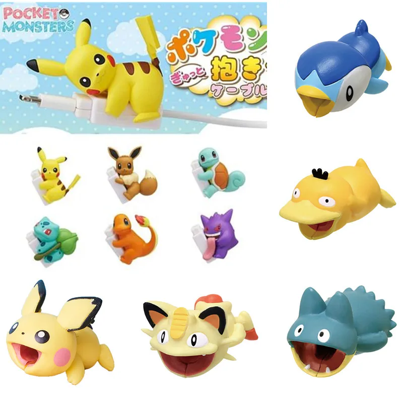 Протектор кабеля Pokemon Go USB кабель для зарядки Пикачу Eevee Psyduck Snoelax реквизит косплея