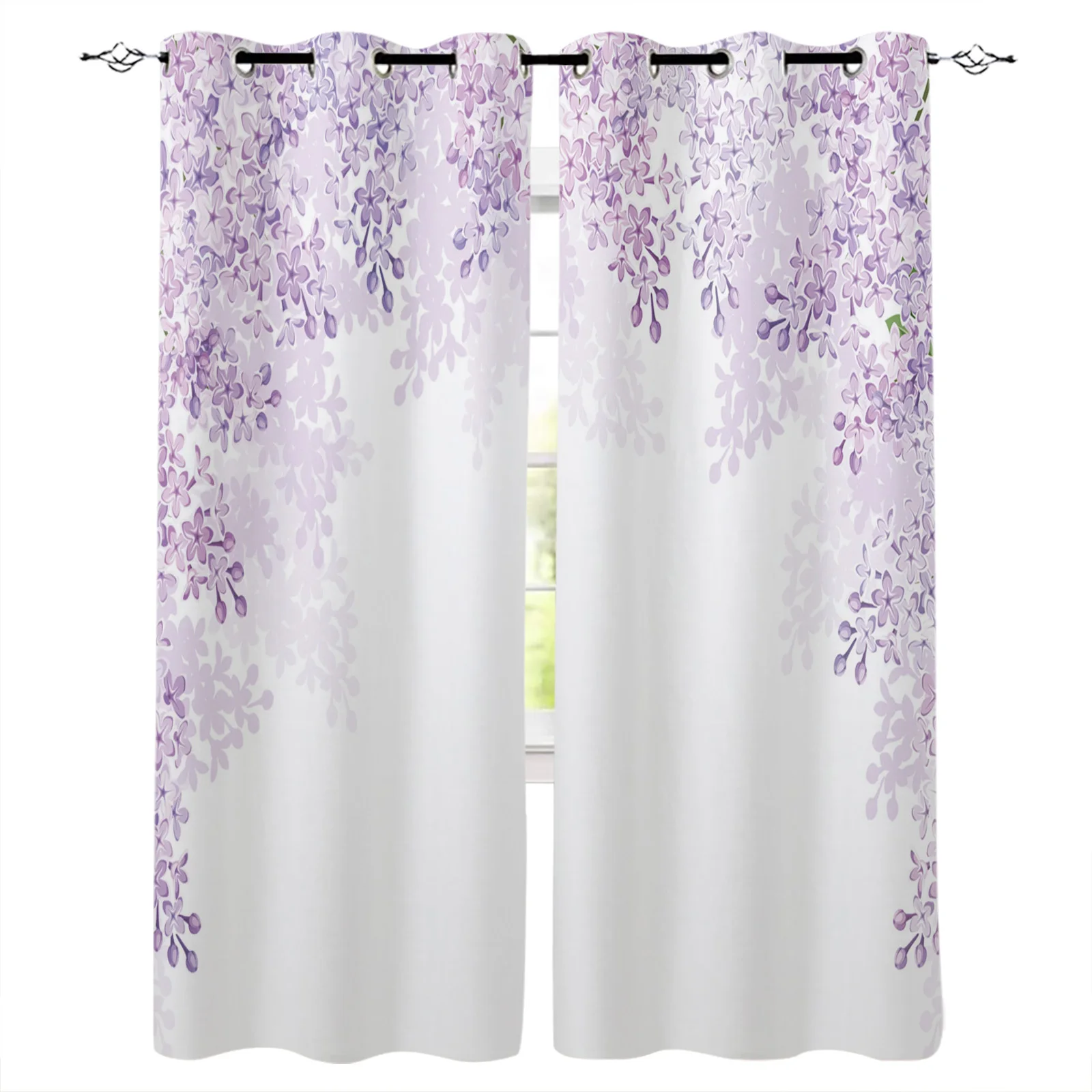 Красивые фиолетовые оконные шторы из глицинии занавески для домашнего декора гостиной кухни