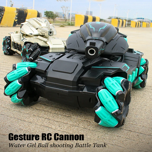 2.4G Large Dual RC Water Bomb Battle Tank W/ Light & Music Competitive Gesture Spray Stunt Racing Kids Remote Control Toy Gift 2