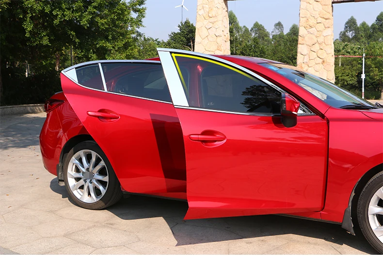 Накладки на окна автомобиля из нержавеющей стали для mazda 3 axela 2013 3rd bm аксессуары