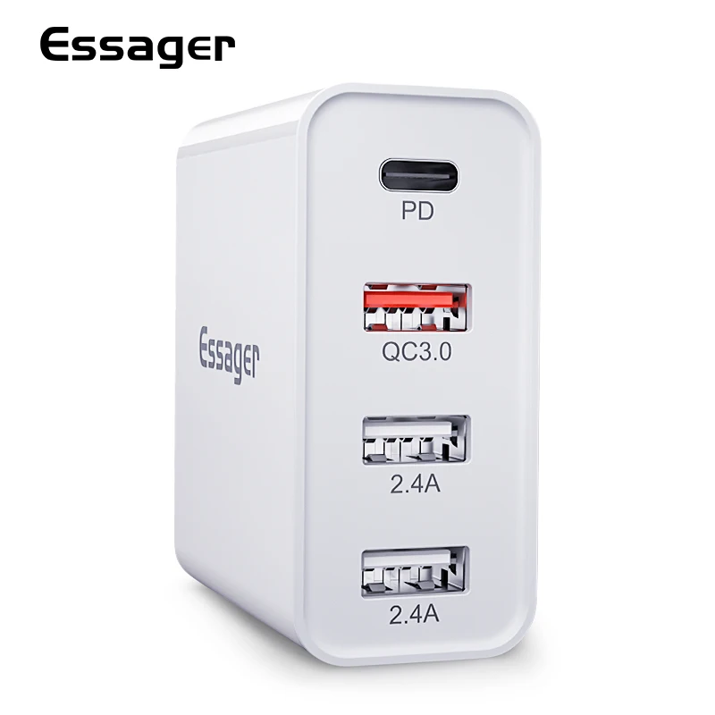 Универсальное USB зарядное устройство Essager 48 Вт, быстрая зарядка 3,0 QC3.0 QC PD type C, быстрое зарядное устройство для мобильных телефонов iPhone, Xiaomi, samsung