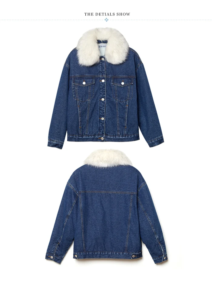 LEIJIJEANS, новинка, большой размер, плюс бархат, джинсовая одежда, модный большой меховой воротник, четыре цвета, классика, плюс бархат, женская джинсовая куртка