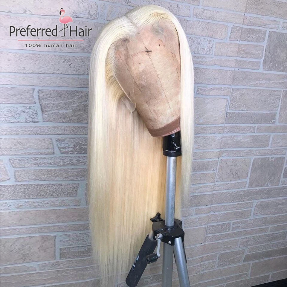 #613 Предпочтительный 613 парик на фронте шнурка с предварительно выщипанной линией волос Омбре человеческие волосы парик Remy бразильские прозрачные парики шнурка для женщин - Цвет: #613