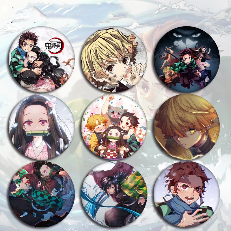 

Значок в стиле аниме «рассекающий демонов», украшение для рюкзака, сумки, значки для украшения пуговиц, брошь