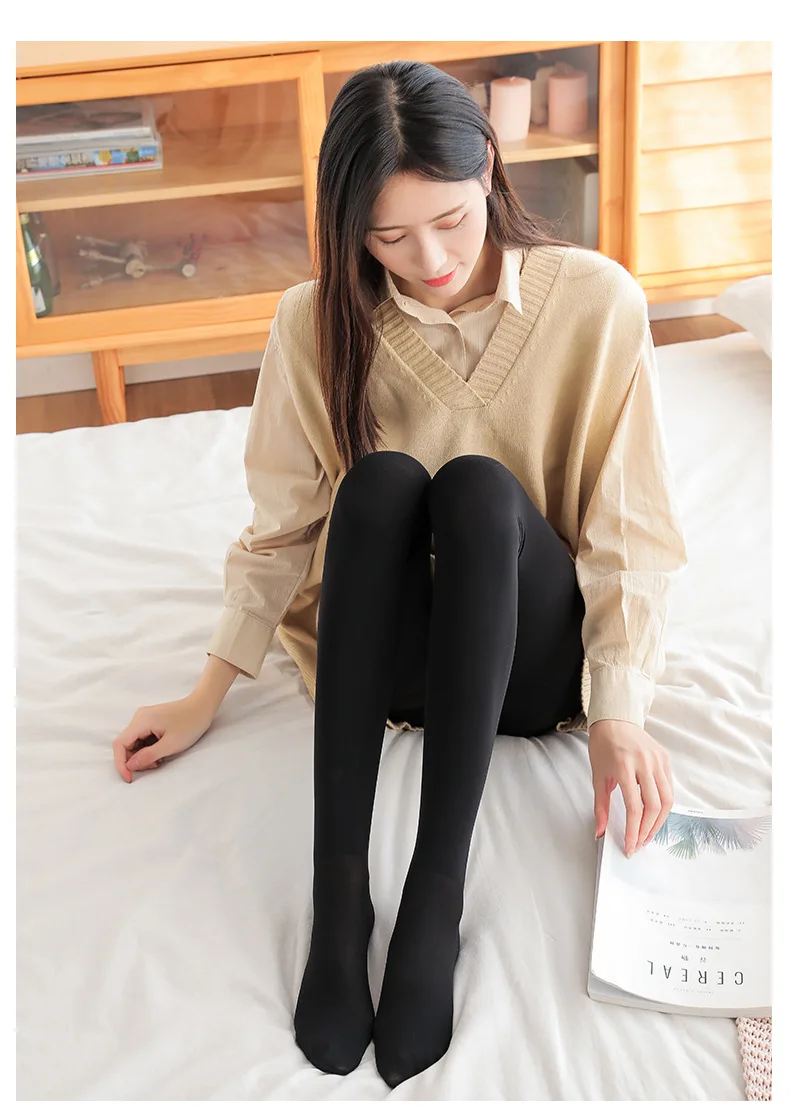 Хит 350 г черные плотные бархатные зимние колготки женские колготки collant femme сексуальные трусики rajstopy теплые колготки чулки леггинсы 633 - Цвет: black A style