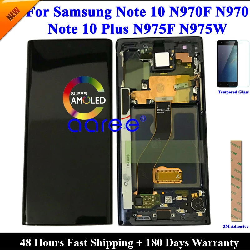 ЖК дисплей Super AMOLED для Samsung Note 10 N970F SAMSUNG Plus с сенсорным экраном и дигитайзером в