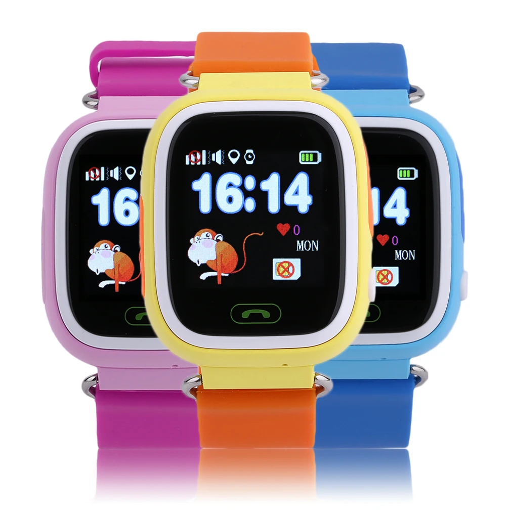 LESHP Children Student Touch Screen Smart Watches GPS Positioning Phone Call WiFi Anti Fall Off Waterproof Wristwatch Q90
