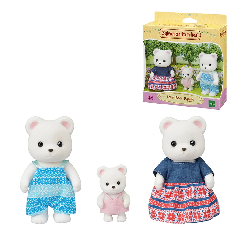 Sylvanian Families, кукольный домик, пушистые фигурки, полярный медведь, семейный набор из 3 предметов, игрушки в виде животных, куклы, подарок для девочки, 5396