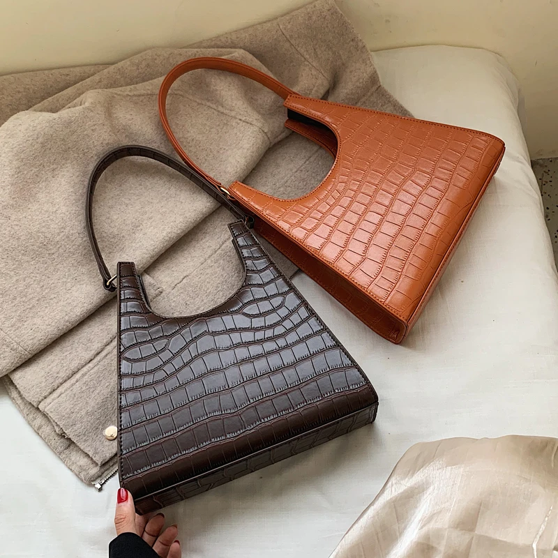 

European Fashion Female Tote Bag 2020 New High Quality PU Leather Women's Designer Handbag Crocodile Pattern Travel Shoulder Bag