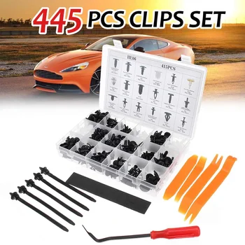 

445 PCS Plastic Auto Fastener Series Car Push Pin Clips Door Panel Bumper Fasteners New Car Repair Combination Suit