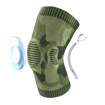 65 Camouflage green 1 PC Compression Knee Sleeve Knee Brace Pads Support Running Basketball Knee Joint Protection Sports Silicone Collision Kneepads - Цвет: 65 Camouflage green