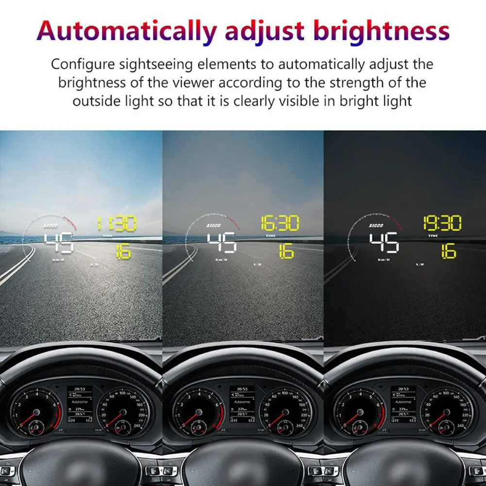 5,5 дюймовый универсальный для автомобиля HUD дисплей, светодиодный цифровой GPS Спидометр со спидометр, тест на торможение, тест на превышение скорости, будильник TFT lcd