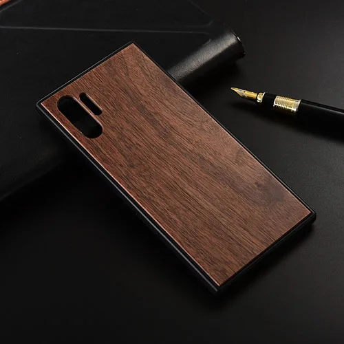 1 Чехол для samsung Galaxy Note 10 Plus тонкая деревянная задняя крышка ТПУ чехол на бампер для samsung Note 10 чехлы для телефонов - Цвет: 1