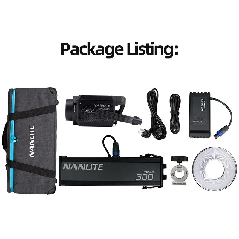 Nanlite-Nanguang Forza 300W 300W 5600K 사진 조명 야외 LED 모노라이트 COB 조명, Bowens 마운트 스튜디오 조명