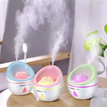 

3 In 1 Air Humidifier USB With LED Night Light Small Fan Noise Reduction Dry-fire Protection Spray Large Capacity 350 ML