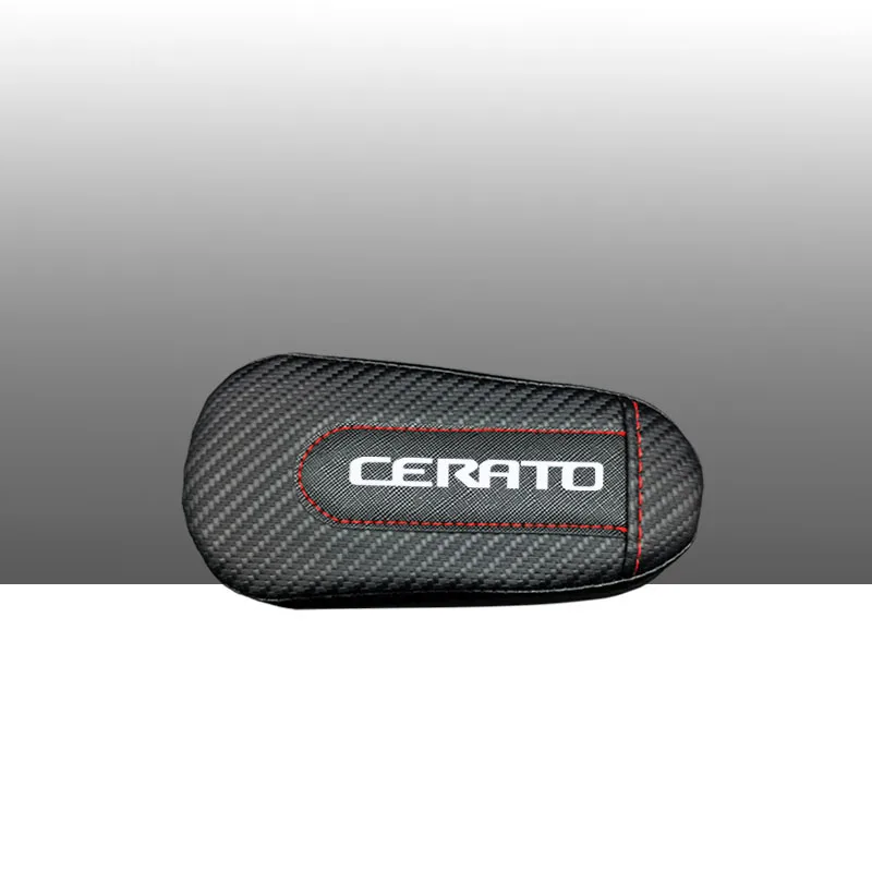 Для Kia Cerato, 1 шт., углеродное волокно, кожа, авто подушка для ног, наколенник, Автомобильный Дверной рычаг, автомобильные аксессуары, защита для автомобиля - Название цвета: style 1