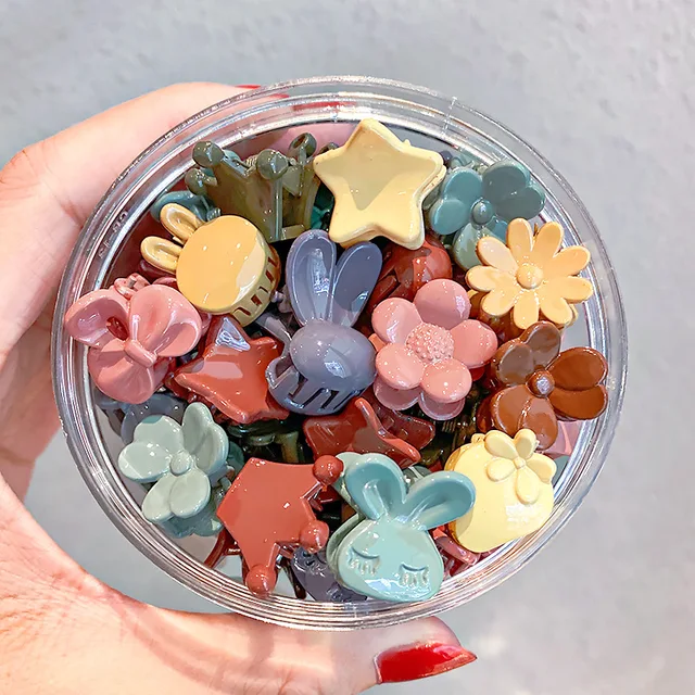 Ruoshui 50pcs Children Cartoon Hair Claws Girls Lovely Hairpins Hair Crab Baby Hair Accessories Hair Clips Headwear Barrettes style 2