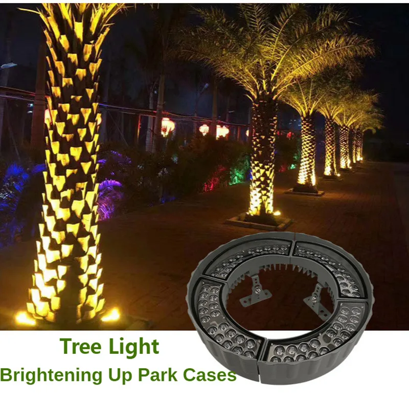 LED Tree Lamp Lighting Colorful Landscape Tree Light Ring Park Road Hoop Lamp Project Outdoor Waterproof DC24V 72W Super Bright