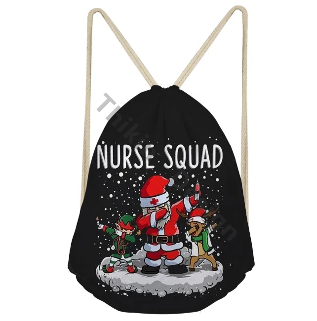 

Hip Hop Santa Casual Sack Drawstring Bag Girls Travel Backpack Toddler Softback Lady Christmas Beach Mochila DrawString Bag 2020