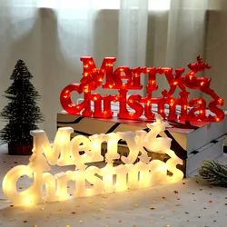 2022 New Year Xmas Merry Christmas LED Letter Tag Light String Fairy Garland Home Decoration Hanging Festival Themed Night Light