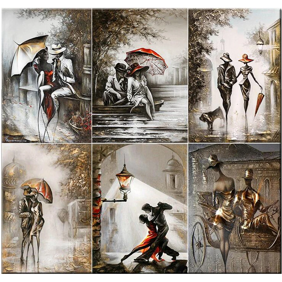 Full Square Drill 5D DIY Diamond Painting Romantic Couple British Love Embroidery Cross Stitch Mosaic Round Art Decor YG2326 | Дом и сад