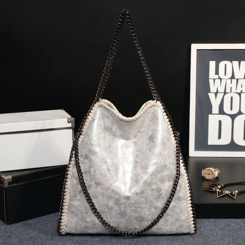 sliver white Модная женская дизайнерская сумка с цепочкой через плечо, женская сумка через плечо, женская сумка для покупок, европейская роскошная брендовая сумка - Цвет: sliver white